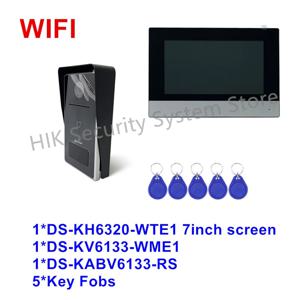 Hikvision WIFI IP 비디오 인터콤 시스템 DS-KH8520-WTE1 DS-KH9310-WTE1 실내 모니터 화면 무선 초인종 DS-KV6133-WME1