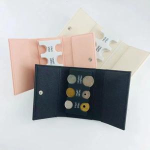 다채로운 휴대용 크로스 패턴 2-In-1 동전 클립 주최자 손실 방지 삼중 제로 지갑 가죽 커버 여행 카드 케이스