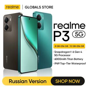 [월드 프리미어] realme P3 5G 스마트폰 NFC Snapdragon ®   6세대 4 칩셋 6000mAh 배터리 45W 충전 6.67인치 120Hz AMOLED 디스플레이