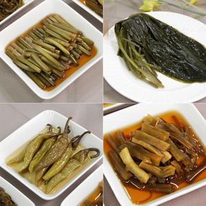 기본찬 간장5종 2kg/간장마늘쫑+명이나물+간장고추+간장깻잎+궁채/각400g