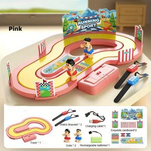어린이 속도 무선 신체 감지 경쟁 러닝 테이블 게임 장난감, 2인 경쟁 시뮬레이션 트랙 모션 장난감