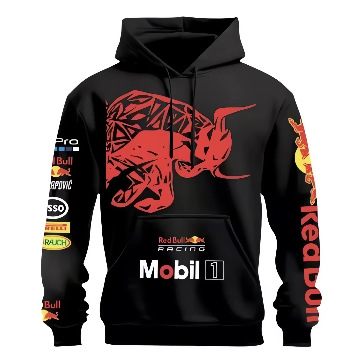 2025 레트로 오버사이즈 레드불 로고 후드티 남성 루즈핏 풀오버 패션 스웨트셔츠 가을