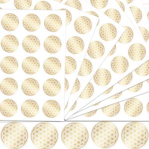 생명의 꽃 스티커, 생명의 황금 꽃 에너지 스티커, 자체 접착 PVC, 투명 크리스탈 쥬얼리 스티커