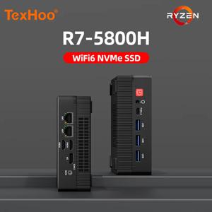 TexHoo 미니 PC AMD R7 7730U 4500U R3 5400U 최대 32G DDR4 1T NVMe 듀얼 HDMI DP Wifi6 데스크탑 게이밍 컴퓨터 듀얼 네트워크 포트