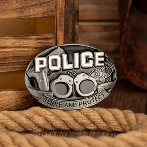 더블 루프 수갑 경찰서 시리즈 버클, 서양 남성을 위한 독특하고 다재다능한 벨트 버클