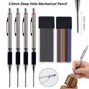 새로운 깊은 구멍 목공 기계 연필, 2.0mm 안티 슬립 소프트 세트 그립 핸들 자동 연필 엔지니어 드로잉 마킹 도구