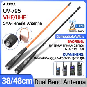 ABBREE UV-795 Baofeng UV-17 DM-1701 M-13 PRO Quansheng UV-K6 워키 토키 장거리 용 듀얼 밴드 유연한 안테나 SMA-여성