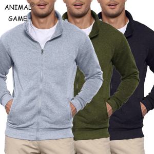 가을 남성용 후드 없는 지퍼 스웨트셔츠 재킷, 아웃도어 스포츠 경량 긴팔 스트리트웨어 슬림핏 카디건