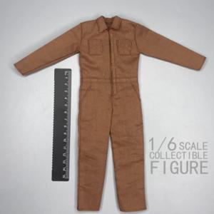 12인치 액션 피규어용 1/6 스케일 남성 군인 브라운 점프수트 모델