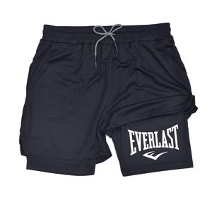 남성용 압축 체육관 반바지 EVERLAST 프린트 스포츠 바지 더블 레이어 빠른 건조 농구 캐주얼 반바지 근육 피트니스