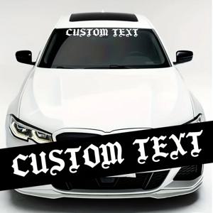 1개 맞춤형 앞 유리 배너 자동차 스티커 자체 접착 방수 개인 맞춤 차량 레터 비닐 데칼