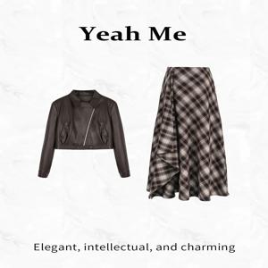 세련된 복고풍 홍콩 스타일 여성 가을 의상 세트 Yeah Me  Mi Qiuyu Gu u 세련된 앙상블 세트