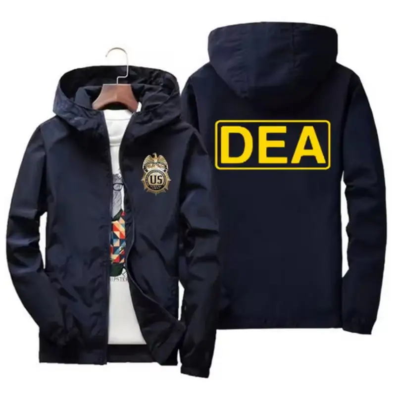 DEA 고품질 남성용 얇은 코트 2024 봄 가을 남성 캐주얼 아우터웨어 프린트 재킷 윈드브레이커 코트