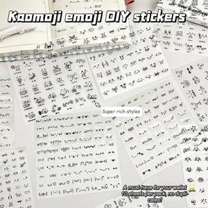 10pcs 귀여운 투명 이모티콘 스티커 만화 방수 저널 장식 스티커 학생 편지지 장식