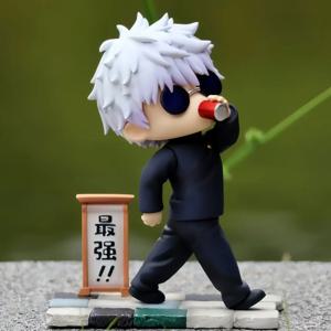 11cm 4.3인치 애니메이션 고죠 사토루 액션 피규어 PVC 스태츄 데스크탑 장식품 컬렉션 스태츄 모델 장식 방 책상 장난감 선물