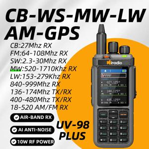 Iradio Y23UV-98 APRS GPS 10w 햄 라디오 워키토키 휴대용 CB 라디오 1024 채널 AM/SSB/LSB/CW 수신기 SW/MW 안테나 및 스피커 포함