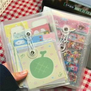 1/3/5pcs A6 투명 파일 폴더 스티커 핸드북 재료 보관 가방 방수 사진 엽서 정리 폴더