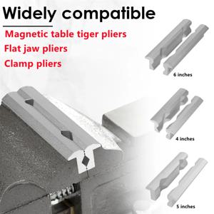 1쌍 자석식 6/5/4인치 V형 바이스 죠 보호 커버 알루미늄 합금 바이스 죠 목공 DIY 제작 배관용