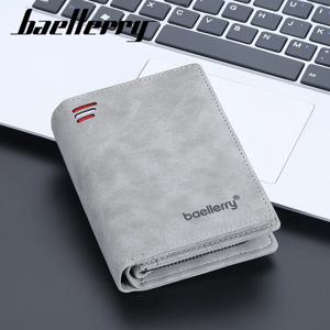 남성용 앞주머니 지갑 슬림 PU 가죽 지퍼 잠금 RFID 보호 10 카드 슬롯 미니멀리스트