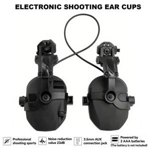 헬멧용 전술 헤드셋 ARC 레일 헬멧 마운트 어댑터 포함 - 사격 및 사냥용 소음 차단 헤드폰