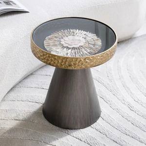 창의적인 중세풍 조개 모양 소파 코너 와비 스타일 레트로 가구 아트 커피 테이블 가정용 발코니 소형 사이드 테이블