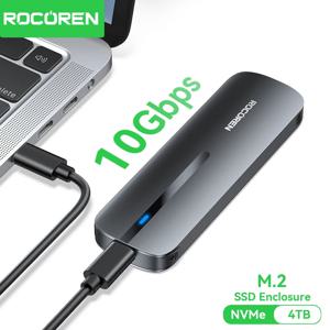 Rocoren M2 SSD 케이스 M.2 NVMe SSD 인클로저 어댑터 10Gbps USB 3.1 Gen2 USB C 외장 인클로저 M 및 B&M 키 지원