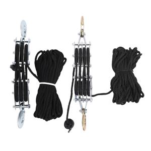 풀리 시스템 블록 및 테이클 헤비 듀티 아연 합금 훅 270도 회전 고강도 로프 녹 방지 베어링 대형 하중