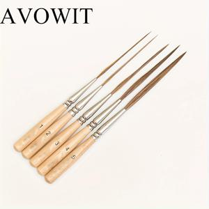 5개 긴 브러시 세트, 미세한 팁이 있는 수채화 및 아크릴 페인트 브러시, 모서리 채우기, 윤곽 그리기, 만화에 적합