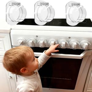 2/5개입 스토브 노브 커버 어린이 안전 플라스틱 주방 안전 가드 범용 가스 오븐 잠금 보호기 가정용 조리기구 보안