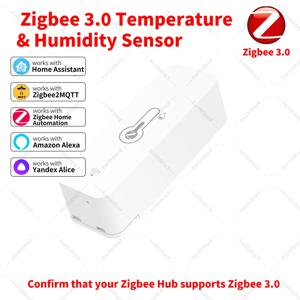 Zigbee 3.0 온도 및 습도 센서 Zigbee 허브는 홈 어시스턴트와 함께 작동해야 합니다. Yandex Alexa ZHA Zigbee2MQTT