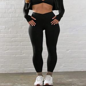 크로스 하이 웨이스트 요가 레깅스 봄과 여름 가볍고 부드러운 스포츠 바지 고탄력 스포츠 타이츠 필라테스에 적합