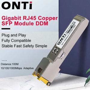 ONTi 기가비트 RJ45 SFP 모듈 1000Mbps SFP 구리 RJ45 SFP 트랜시버 모듈 Cisco/Mikrotik 이더넷 스위치와 호환 가능