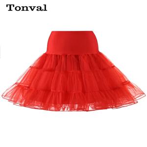 Tonval Pleated Vintage Voile Undershirt 발레 투투 스커트 여성용 50s 레트로 스커트 웨딩 우아한 파티 페티코트