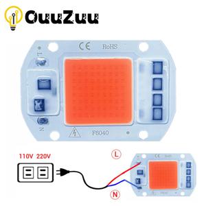 COB Led 성장 조명 램프 칩, 전체 스펙트럼 220V 110V 20W 30W 50W 380-780nm 실내 식물 묘목 꽃 Fitolampy