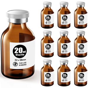 Ks-Tek 멸균 빈 바이알(자가 치유 주사 포트 포함), 알루미늄 플라스틱 캡, 멸균 포장