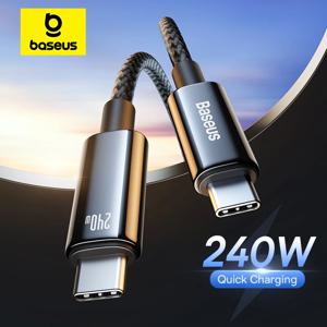 Baseus PD 240W iPhone 16 15 Plus 용 초고속 충전 케이블 Macbook iPad 데이터 코드 용 USB 유형 C 와이어 케이블에 Promax TypeC