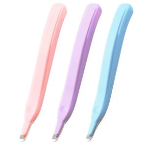 1pcs 플랫 스테이플 리무버 푸시 스타일 휴대용 마그네틱 스테이플 제거 도구 사무실 학교 편지지 A6687