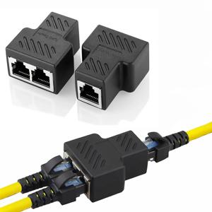 RJ45 분배기 어댑터, Aoiutrn USB 1-2 네트워크 커넥터 Cat5,5e, Cat6,7 용 듀얼 LAN 이더넷 소켓 8P8C 확장 플러그 케이블