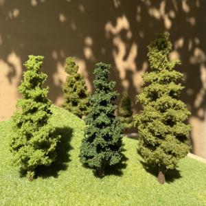 부티크 모델 소나무 20cm 군사 모래 테이블 소재 가을 육군 녹색 모델 트리 기차 철도 레이아웃