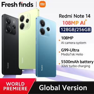 【월드 프리미어】글로벌 버전 Xiaomi Redmi Note 14 MediaTek Helio G99-Ultra 카메라 5500mAh 6.67