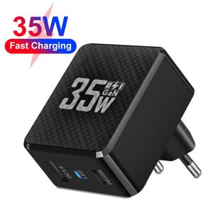 35W GaN USB C타입 충전기 휴대폰 고속 충전 QC3.0 PD3.0 충전 어댑터 아이폰 15 샤오미 포코 노트북 충전기 EU/US/KR 플러그