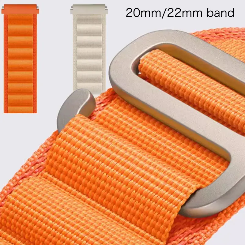 삼성 삼성 갤럭시 시계 7/FE/6/5 Pro/4 클래식 44/40mm 45mm 나일론 밴드 스포츠 팔찌 화웨이 시계 GT4/3/2e 용 알파인 루프