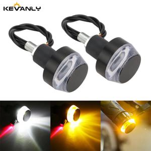 오토바이 LED 핸들 바 엔드 턴 신호등 22mm 핸들 바 사이드 마커 램프 흰색 노란색/빨간색/파란색 핸들 그립 바 깜박임