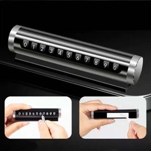 유니버설 차량용 전화번호판 임시 주차 카드 알루미늄 스티커 회전식 주차 카드 차량 액세서리