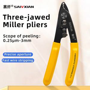 SAIVXIAN CFS-3 3 포트 광섬유 스트리퍼 플라이어 FTTH 도구 용 와이어 스트리퍼 광학 스트리핑 플라이어 도구