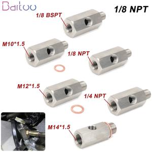 새로운 사이드 홀 오일 압력 센서 커넥터 1/8 NPT 암나사 - 1/4NPT 1/8NPT 1/8BSPT M10 M12 M14*1.5 피드 라인 게이지 티 어댑터