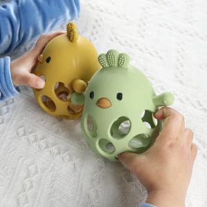 1Pcs 아기 Teether 장갑 어린이 만화 병아리 모양 Teether 장난감 실리콘 치과 치료 잇몸 안티 먹는 손 ​ 어금니 아기 액세서리