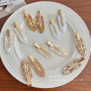 여성용 혼합 색상 덕빌 헤어 클립 4개 우아한 사이드 뱅스 무자국 심플 헤어 액세서리