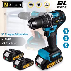 Gisam 13mm 35+3 토크 브러시리스 전기 임팩트 드릴 무선 드릴 전기 스크루드라이버 Makita 18V 배터리 핀용 전동 공구