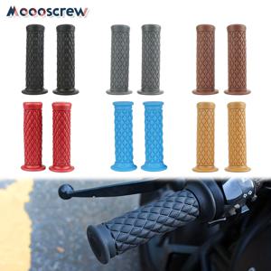 유니버설 22mm 7/8인치 오토바이 그립, 미끄럼 방지 고무 다이아몬드 패턴 핸들바 커버 (유니버설 레트로 커스텀 업그레이드용)